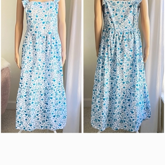 NWT Draper James Blue Floral Dress size Large - Picture 5 of 8
